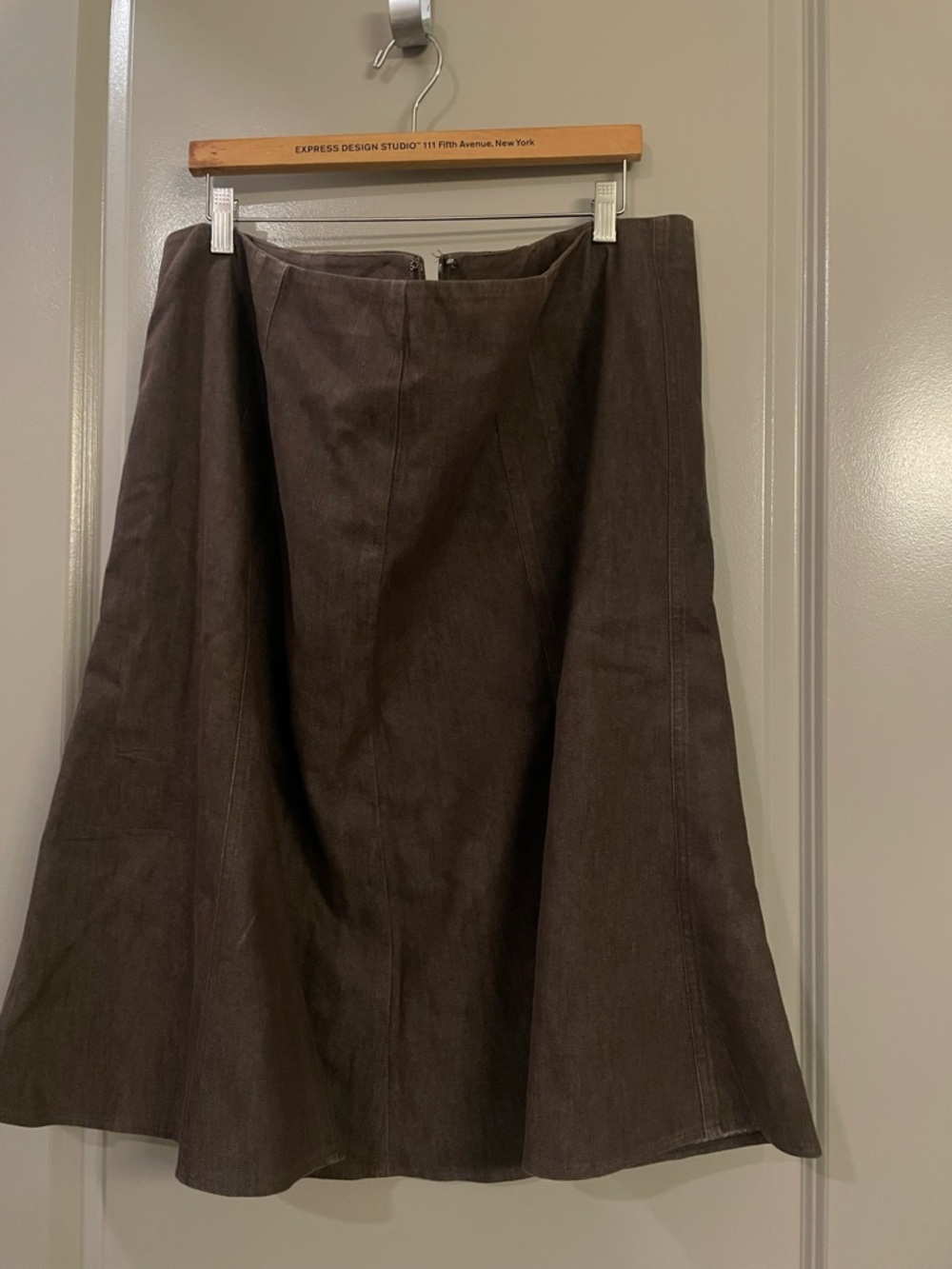 New York & Company Dark Brown A-Line Skirt